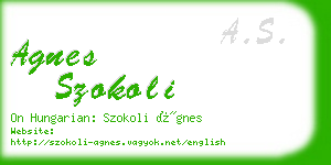 agnes szokoli business card